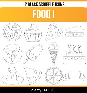 Pictogrammes noir / icônes sur l'alimentation. Toute la collection est parfaite pour les gens créatifs et concepteurs qui ont besoin d'aliments le thème dans leurs conceptions graphiques. Illustration de Vecteur