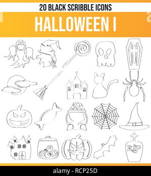 Pictogrammes noir / icônes sur l'Halloween. Toute la collection est parfaite pour les gens créatifs et concepteurs qui ont besoin de l'Halloween theme dans leur conception graphique Illustration de Vecteur