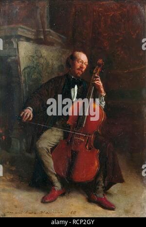 Portrait du compositeur Alexandre Batta (1816-1902). Musée : Musée de l'histoire de la France, Le Château de Versailles. Auteur : MEISSONIER, JEAN-LOUIS-ERNEST. Banque D'Images