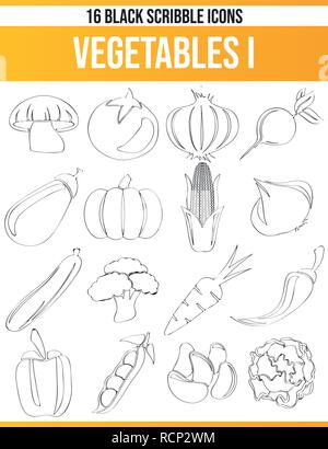 Pictogrammes noir / icônes sur les légumes. Toute la collection est parfaite pour les gens créatifs et concepteurs qui ont besoin le thème de légumes dans leurs d graphiques Illustration de Vecteur