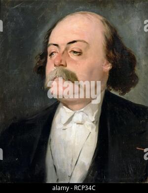 Portrait de Gustave Flaubert (1821-1880). Musée : Musée de l'histoire de la France, Le Château de Versailles. Auteur : GIRAUD, Pierre François Eugène. Banque D'Images