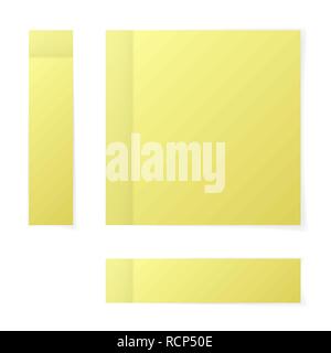 Ensemble d'autocollants note jaune. Vector illustration. Autocollants papier isolé Illustration de Vecteur