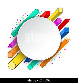 Résumé Contexte géométrique moderne. Vector illustration. Fête fond coloré avec du papier bulle ronde Illustration de Vecteur