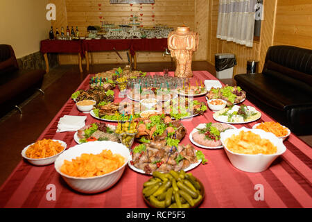 Table de mariage exquis avec des collations, 2019 Tableau cosaque Banque D'Images