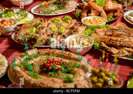 Table de mariage exquis avec des collations, 2019 Tableau cosaque Banque D'Images