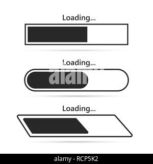Ensemble d'icônes d'éléments de la barre de chargement. Vector illustration. Télécharger connexion plate, isolé. Illustration de Vecteur