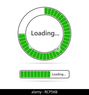 Ensemble d'icônes d'éléments de la barre de chargement. Vector illustration. Télécharger connexion plate, isolé. Illustration de Vecteur