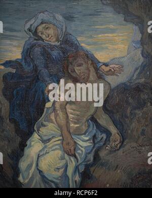 Pietà (d'après Delacroix). Musée : Musei Vaticani Viale Vaticano, Rome. Auteur : VAN GOGH, Vincent. Banque D'Images