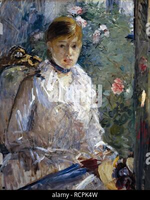 Jeune femme à la fenêtre ou l'été. Musée : Musée Fabre, Montpellier. Auteur : MORISOT, Berthe. Banque D'Images