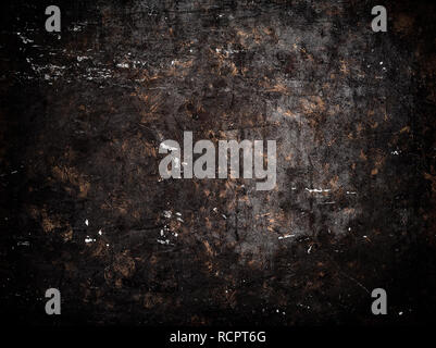 La texture de métal avec les rayures et les fissures, fond sombre Banque D'Images