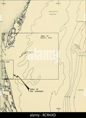 . Développement d'une méthode de calcul numérique, de la réfraction des vagues. Les vagues de l'eau. La figure I. LES CONTOURS DE PROFONDEUR généralisé en brasses $. Veuillez noter que ces images sont extraites de la page numérisée des images qui peuvent avoir été retouchées numériquement pour plus de lisibilité - coloration et l'aspect de ces illustrations ne peut pas parfaitement ressembler à l'œuvre originale.. Harrison, Wyman, 1931- ; Wilson, W. Stanley ; Centre de recherche en génie côtier (U. S. ). Washington : Département de la Défense, ministère de l'armée, Corps of Engineers, Coastal Engineering Research Centre Banque D'Images