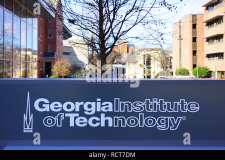 Vue sur le campus de l'Institut de technologie de Géorgie (Georgia Tech), une université de recherche publique situé dans Midtown Atlanta, Géorgie Banque D'Images