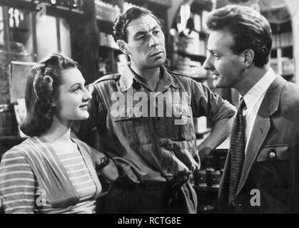 Passeport pour PIMLICO 1949 Ealing Studios film avec de gauche à droite : Barbara Murray, John Slater, Paul Dupuis Banque D'Images