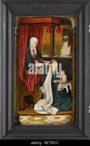 L'enseignement de l'enfant Christ Madonna Lecture. Musée : collection privée. Auteur : Maître de St Gudule. Banque D'Images