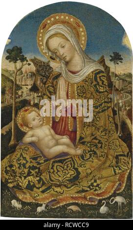 La Vierge et l'enfant. Musée : collection privée. Auteur : Quirizio di Giovanni da Murano. Banque D'Images