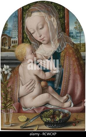 La Vierge et l'enfant. Musée : collection privée. Auteur : Cleve, Joos van, cercle de. Banque D'Images