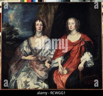 Portrait d'Anne Lorraine, comtesse de Morton et Anne Kirke, femmes de chambre de la reine Henrietta Maria. Musée : Etat de l'Ermitage, Saint-Pétersbourg. Auteur : Van Dyck, Anthony. Banque D'Images