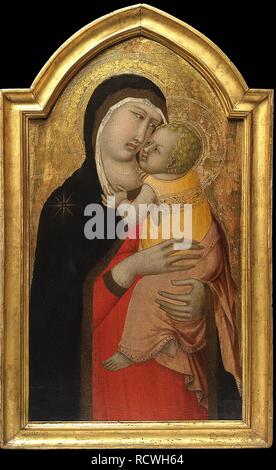 Vierge à l'enfant. Musée : collection privée. Auteur : Pietro Lorenzetti,. Banque D'Images