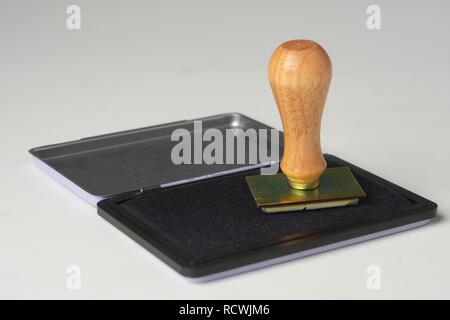 Tampon encreur timbre en caoutchouc et bois ***note sélectionner focus avec profondeur de champ Banque D'Images