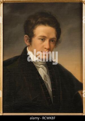 Portrait du poète Karl August Nicander (1799-1839). Musée : Nationalmuseum de Stockholm. Auteur : OLOF JOHAN SÖDERMARK. Banque D'Images