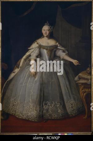 Portrait de l'Impératrice Elisabeth (1709-1762). Musée : la Galerie nationale Tretiakov (Moscou). Auteur : Ivan Vishnyakov Iakovlevitch. Banque D'Images