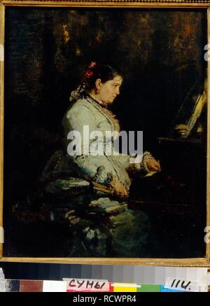 Femme à un grand piano. Musée : Musée d'art régional, l'viv. Auteur : REPIN, ILYA EFIMOVITCH. Banque D'Images