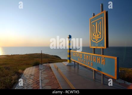 Bornes, Zmiinyi Island, l'île aux Serpents, de la mer Noire, Odessa, Ukraine, Europe de l'Est Banque D'Images