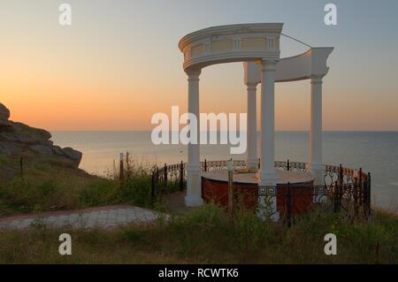 Point de vue au coucher du soleil, Zmiinyi Island, l'île aux Serpents, de la mer Noire, Odessa, Ukraine, Europe de l'Est Banque D'Images