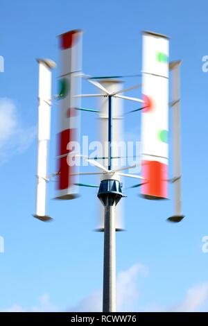 L'éolienne verticale, soi-disant contre-collés, de l'installation d'essai fournisseur local, Emscher-Lippe-Energie, l'alimentation Banque D'Images