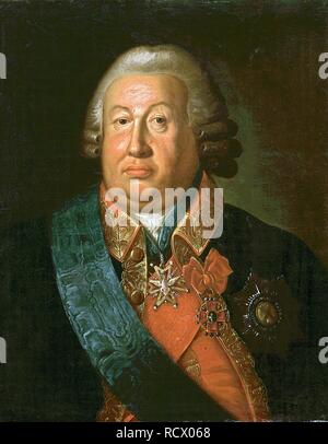 Portrait du Prince Volkonsky (1713-1788 Mikhail Nikititch). Musée : Musée d'état de l'histoire, l'architecture et l'art, de Rybinsk. Auteur : anonyme. Banque D'Images
