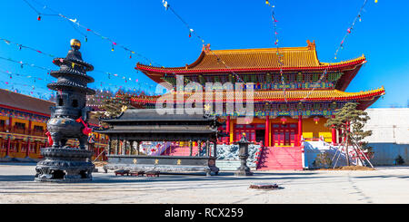 L'aspect architectural de Lingbao temple dans Shenzhen, Chine, dans la province nord de Jilin. Banque D'Images