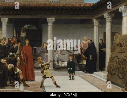 L'éducation des enfants de Clovis. Musée : collection privée. Auteur : ALMA-TADEMA, Sir Lawrence. Banque D'Images