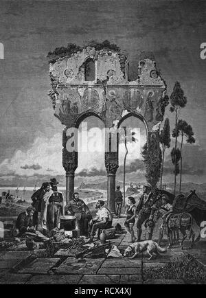 Le débarquement de Garibaldi en Sicile, Giuseppe Garibaldi, 1807-1882, le guérillero italien et l'un des plus populaires Banque D'Images