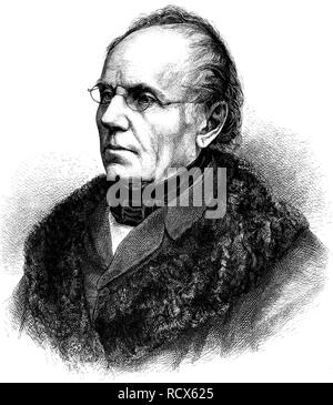 Johann Christian Lobe, 1797-1881, compositeur et théoricien de la musique, gravure sur bois, 1880 c Banque D'Images