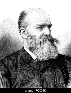 Georg Moritz Ebers, 1837 - 1898, l'égyptologue allemand et écrivain, gravure sur bois, 1880 Banque D'Images