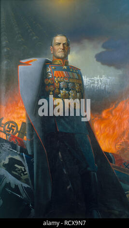 Portrait du maréchal Gueorgui Konstantinovitch Joukov (1896-1974). Musée : collection privée. Auteur : Vasilyev, Konstantin Alexeevich. Banque D'Images