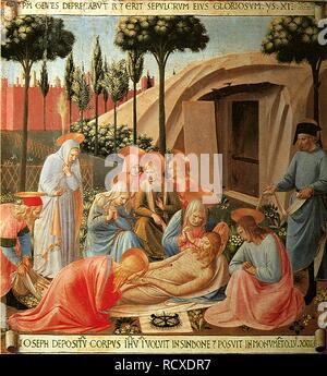 La lamentation sur le Christ. Musée : San Marco, Florence. Auteur : Fra Angelico. Banque D'Images