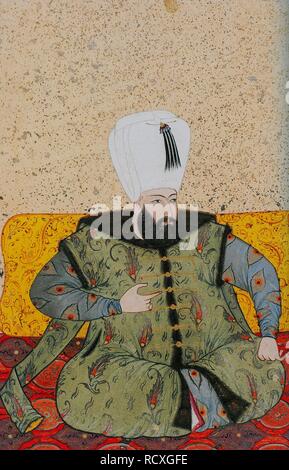 Ahmed I (1590-1617), Sultan de l'Empire Ottoman. Musée :&# 305 Palais Topkapi Palace, Istanbul. Auteur : Levni, Abdulcelil. Banque D'Images