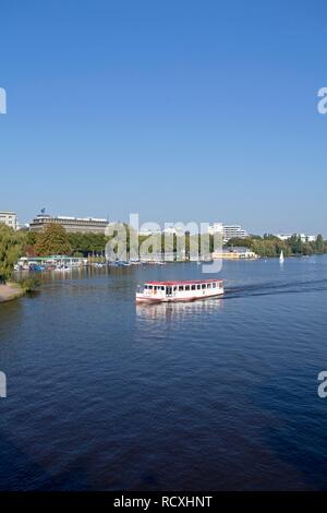 Le Lac Alster extérieur ou Aussenalster, Hambourg Banque D'Images