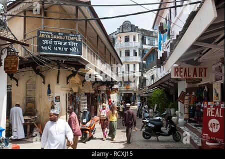 Vieille Ville Lane, Stone Town, Zanzibar City (Zanzibar, Tanzanie Banque D'Images