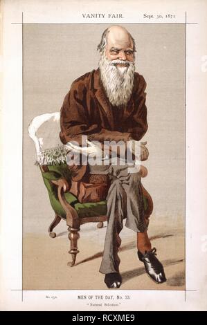 Charles Darwin. Vanity Fair. Londres, le 30 septembre 1871. Les hommes du jour, n° 33. La sélection naturelle. No.152. Charles Robert Darwin, naturaliste anglais (1809-82). Image prise de Vanity Fair. Publié à l'origine/produit à Londres, le 30 septembre 1871. . Source : Colindale, 105. Langue : Anglais. Banque D'Images
