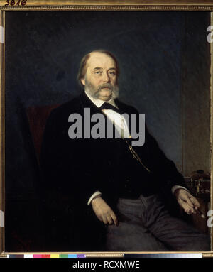 Portrait de l'auteur Ivan Gontcharov (1812-1891). Musée : la Galerie nationale Tretiakov (Moscou). Auteur : Kramskoi, Ivan Nikolaïevitch. Banque D'Images