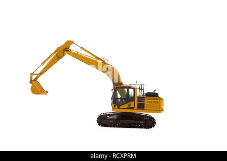 Machines de construction lourde isolé sur fond blanc Banque D'Images