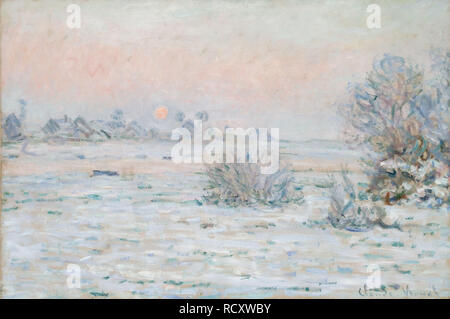 Soleil d'hiver à Lavacourt. Musée : Musée d'art moderne André Malraux du Havre. Auteur : MONET, CLAUDE. Banque D'Images