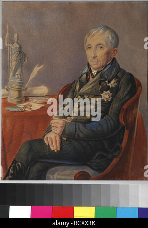 Portrait d'Alexeï Nikolaïevitch Olenin (1763-1843). Musée : Musée de l'état de A. S. Pouchkine, Moscou. Auteur : Olenin, Piotr Alexeevich. Banque D'Images