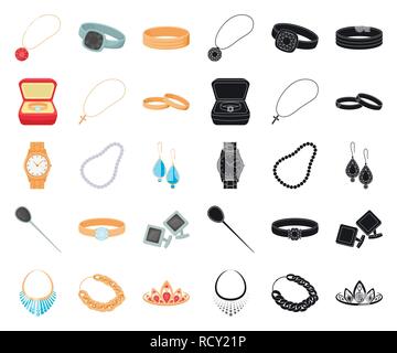 Bijoux et accessoires cartoon,icônes noires dans la collection set design pour décoration.symbole vecteur illustration de stock. Illustration de Vecteur