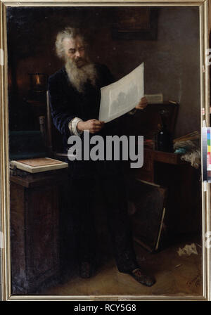 La première impression. Portrait de l'artiste Ivan Chichkine (1832-1898). Musée : Élie Lefeuvre régional K. Art Gallery, pensa. Auteur : Myasoedov, Grigori Grigorievitch. Banque D'Images