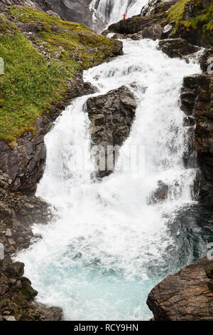 Latefossen, l'une des plus grandes chutes d'eau de Norvège. Banque D'Images