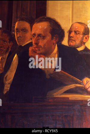 Les compositeurs Mikhail Oginski, Chopin et Stanislav Moniuszko (Détail de l'œuvre de compositeurs slaves). Musée : Conservatoire d'État de Moscou. Auteur : REPIN, ILYA EFIMOVITCH. Banque D'Images