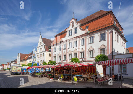 Brentano maison sur la place du marché dans la vieille ville, Günzburg, souabe, Bavière, Allemagne J'Brentano-Haus Am Marktplatz in der Altstadt, Günzburg, le Schwa Banque D'Images